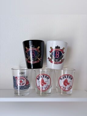 Set of 5 Boston Red Sox Shot Glasses